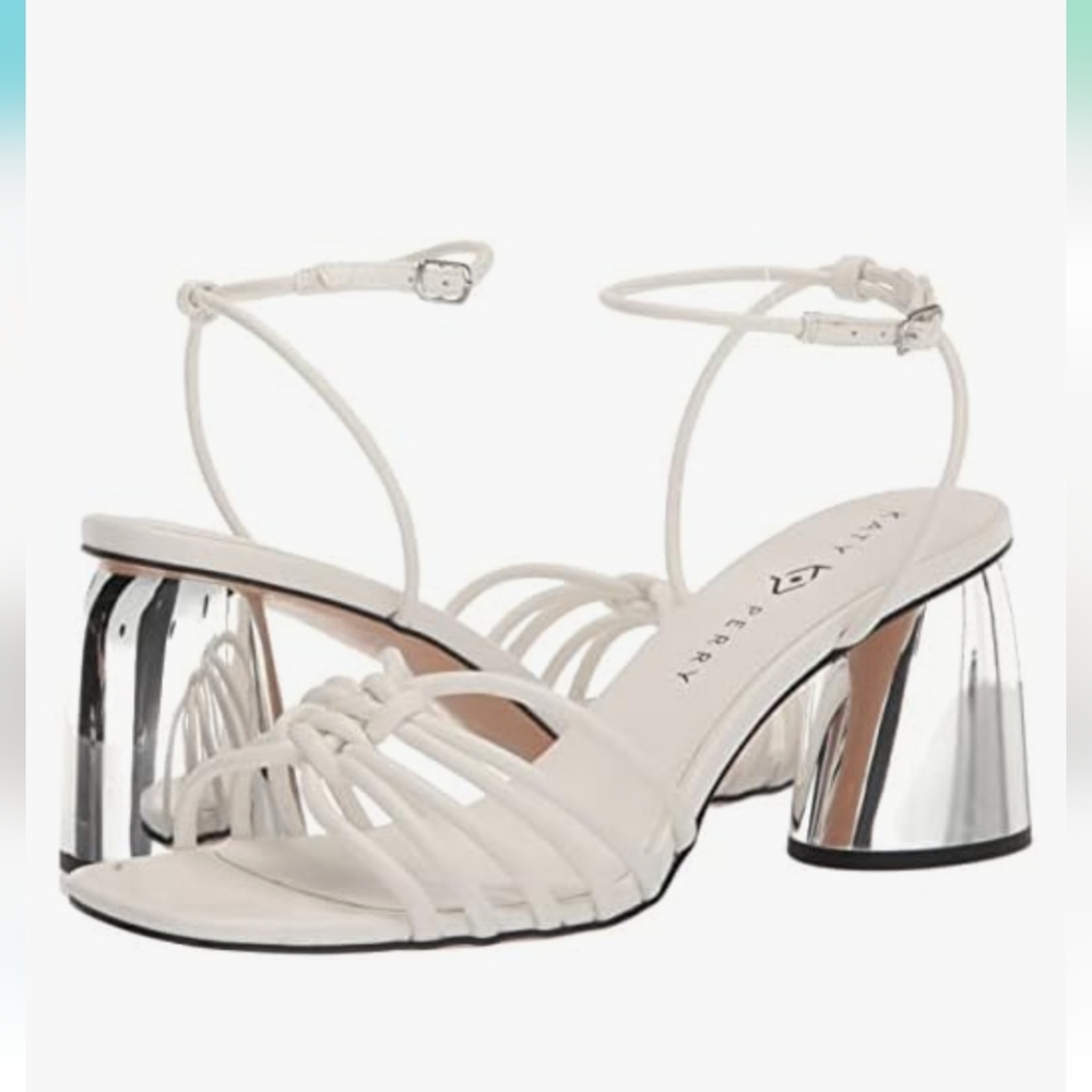 New Katy Perry  Women's The Timmer Knotted Sandal White Strappy size 9